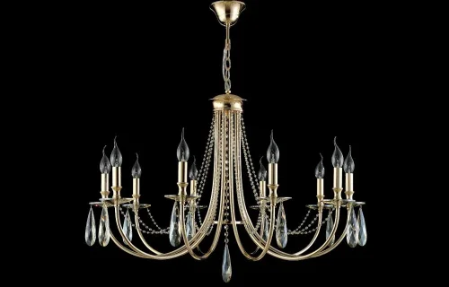 Люстра подвесная VICTORIA SP10 GOLD/AMBER Crystal Lux без плафона на 10 ламп, основание золотое в стиле арт-деко  фото 3
